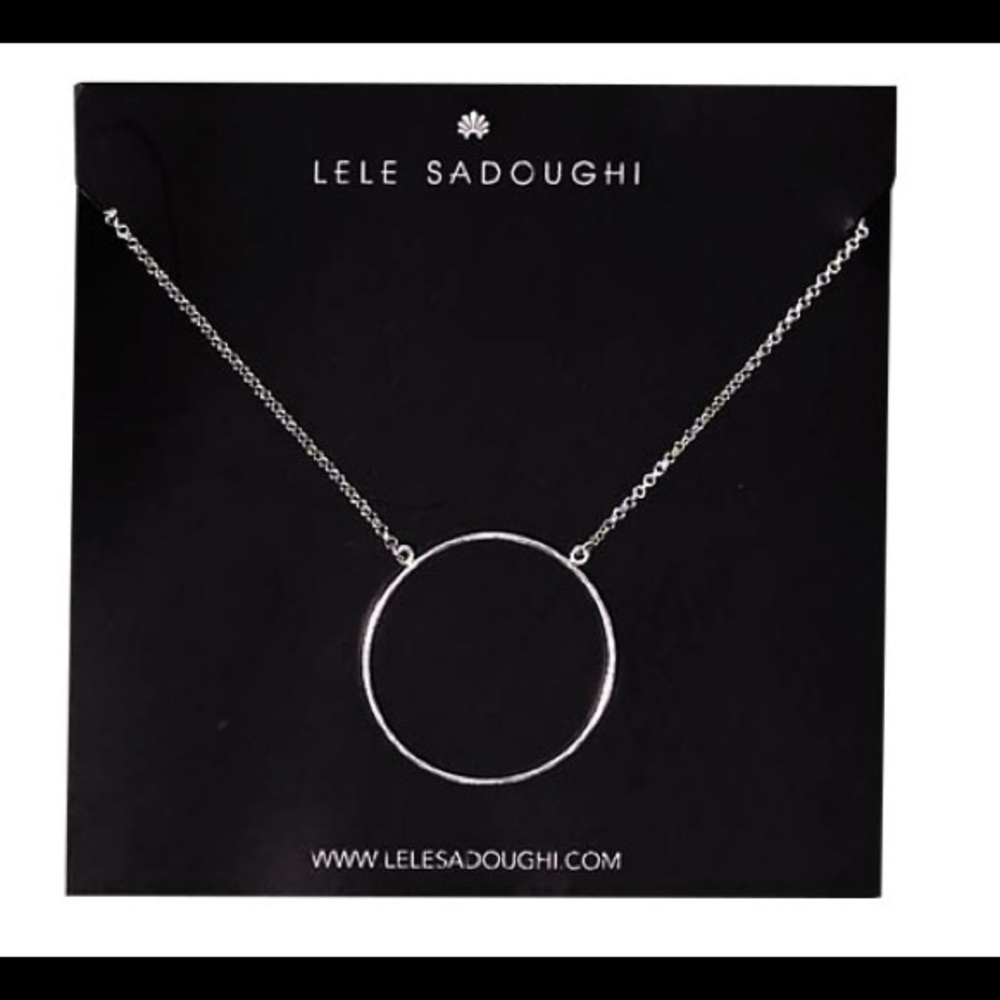 Lele Sadoughi Silver Circle Necklace